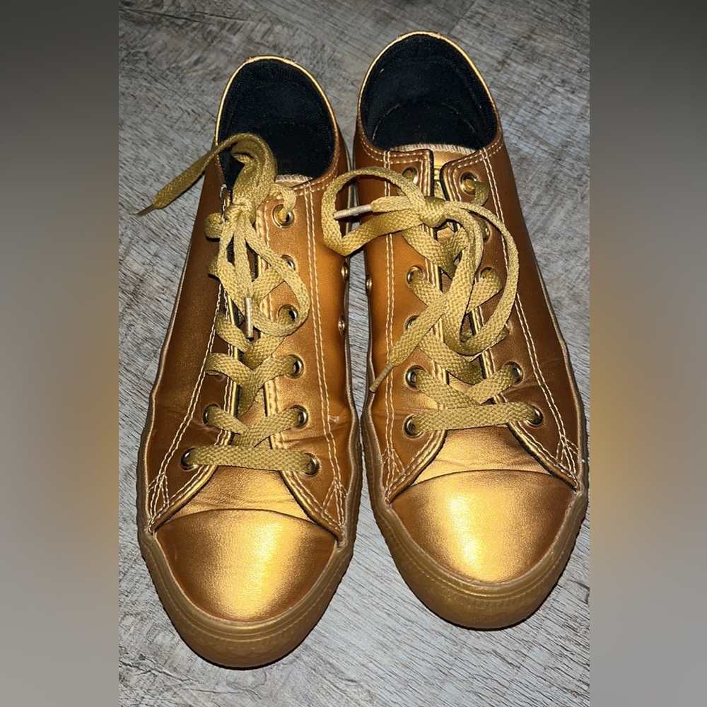 Dark gold chucks. Unisex.